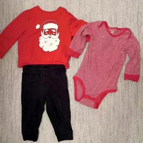 12 MONTH CARTER/ CAT&JACK HOLIDAY CHRISTMAS SET BUNDLE - Picture 1 of 6